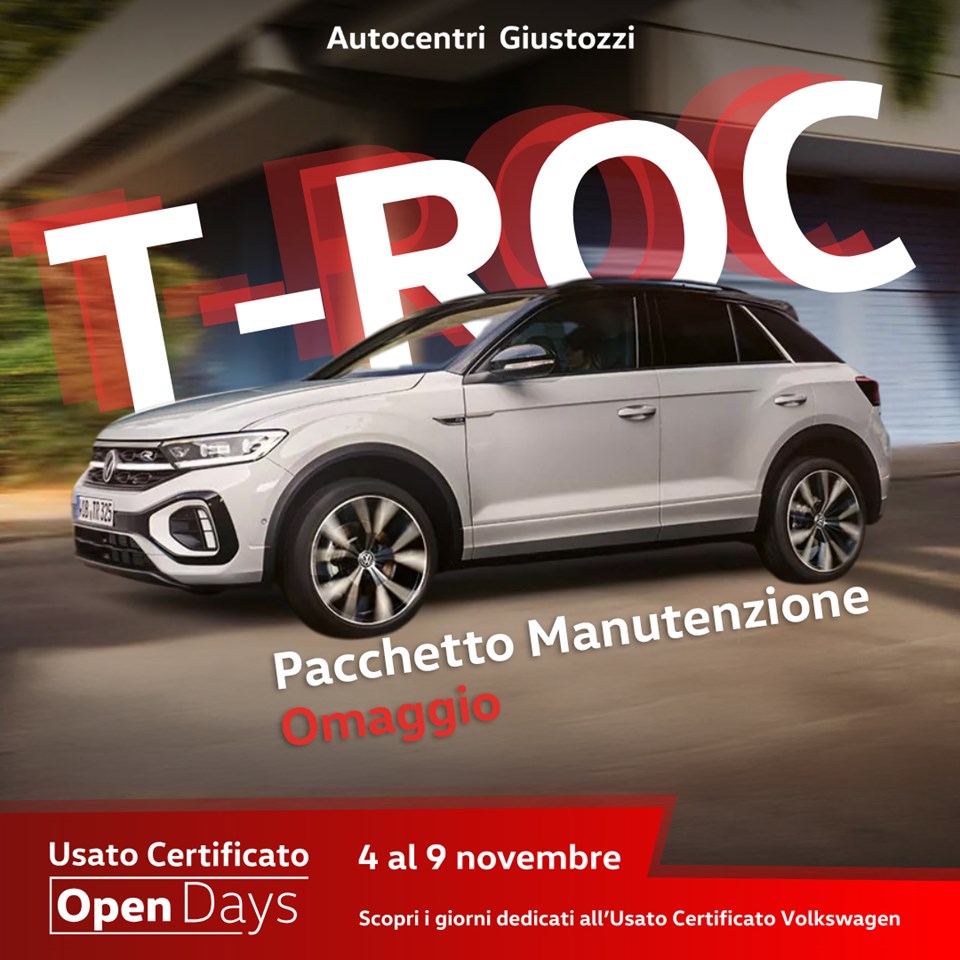 Offerta Esclusiva T-Roc – Pacchetto Manutenzione Omaggio